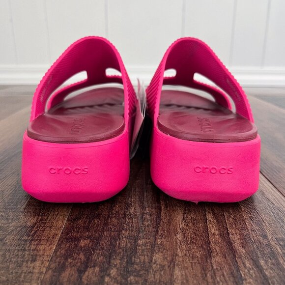 Crocs Getaway Groove Platform H Strap Sandal # 210701 Size 7 Dragon Fruit Pink - Picture 7 of 14